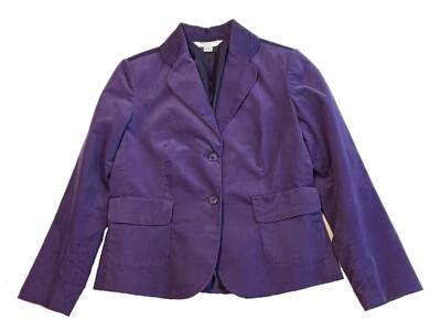 NWOT PETITE MED WOMENS Pendleton Corduroy Blazer Purple Classic Button  Lined