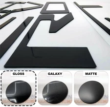 Black Gloss Raised Tailgate Plastic Letters Chevrolet Silverado 19-25 NOT VINYL