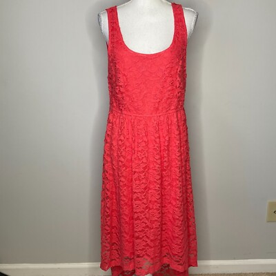 Torrid Coral Orange Lace Overlay Lined Sleeveless Hi Lo Dress Women Size 16  | eBay