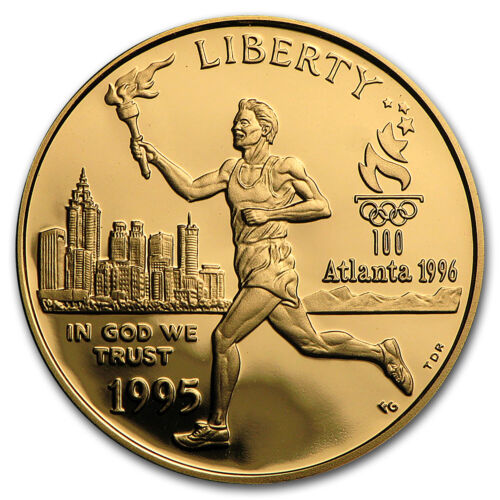 1995-W Gold $5 Commem Olympic Torch Runner Proof (w/Box & COA) - SKU#7091 - Photo 1/3