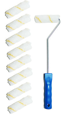 Farbroller Farbwalzen 10 cm Gelbfaden Malerwalze + Maler Bügel 41 cm 6mm SET