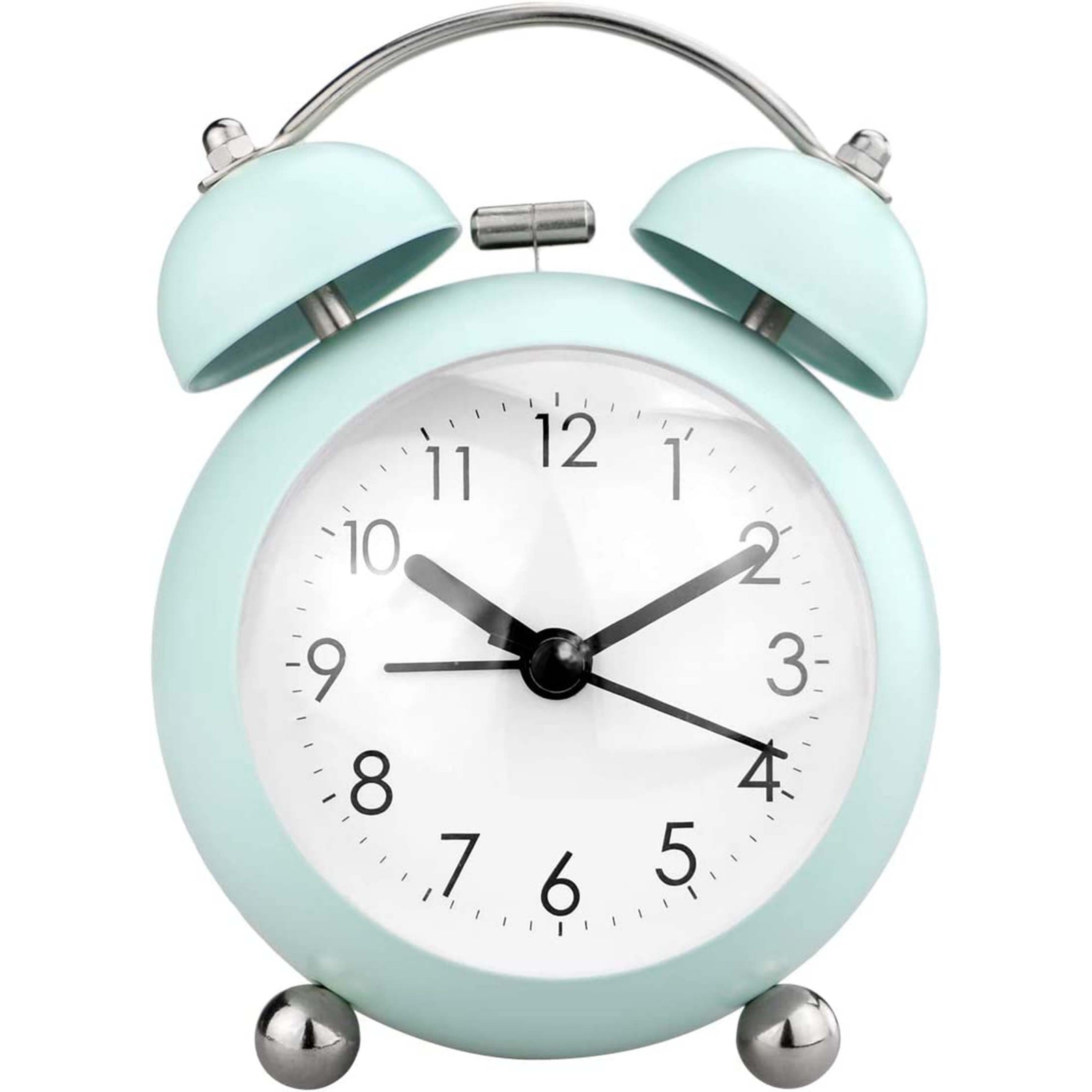 Alarm Clock Battery Analog Bells with Light- PILIFE Light Green-image