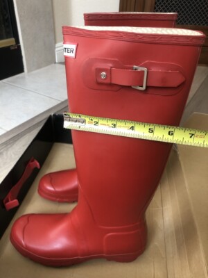 Wellington Hunter Original Tall Rubber Rain Boot RED 9 Women