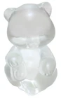 Vintage Fenton Glass Sitting Bear Figurine Clear Frosted Satin 3 1/2" Tall