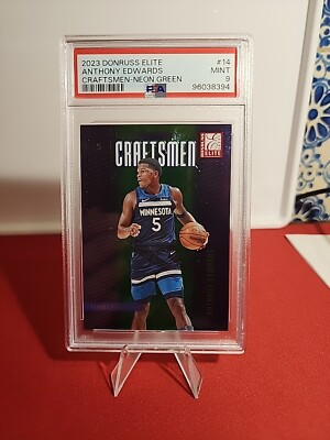 #ad #ad Anthony Edwards 2023 24 Panini Donruss Elite 75 Green Craftsmen PSA 9 $24.99