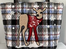 Vera Bradley Small Vera Tote Bag Merry Mischief Snow Day