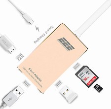 E2E Gold USB 3.1 Type-C to HDMI USB 3.0 SD Card Hub for Macbook 12" A1534