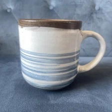 Dash Of That Coffee Mug Pottery Blue Brown Tea Cup EUC