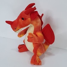 FAO Scwarz Red and Orange Plush Winged Dragon Stuffed Animal 8 Toys R Us No Tag