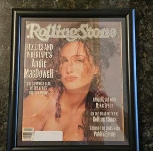 Andie MacDowell beautifuly framed full Rolling Stone Mag. #563 1989