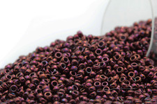 Miyuki Round Rocailles 15/0 Metallic DK. Raspberry Gold Seed Beads RR-460