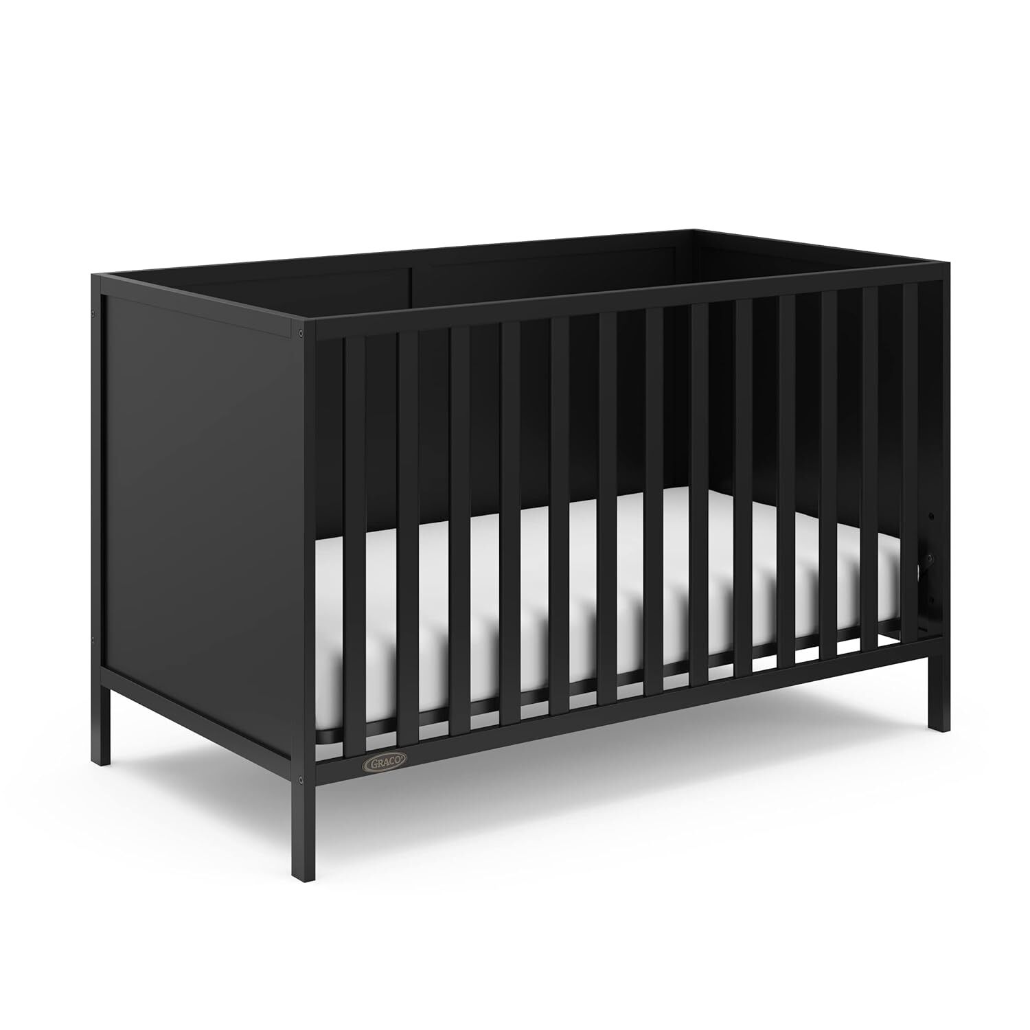 Theo Convertible Crib (Black) GREENGUARD Gold Certified Converts from