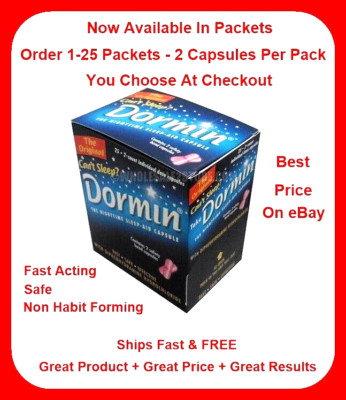 Dormin  Sleep Aid Fast Safe Effective - 1-25 Packets - 2 Caps Each - Exp 11/26