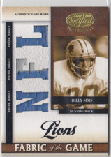 2008 Leaf Certified Materials Fabric of the Game NFL Die Cut Prime B. Sims /25