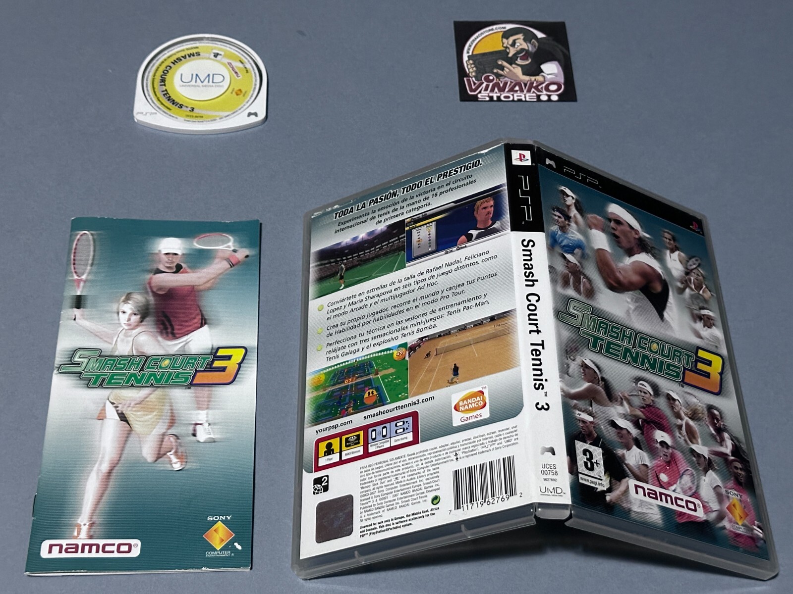 SMASH COURT TENNIS 3 SONY PLAYSTATION PSP PAL ESPAGNE.