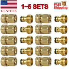 3/4" Garden Hose Quick Connect Water Hose Fit Brass Female Male Connector Set US