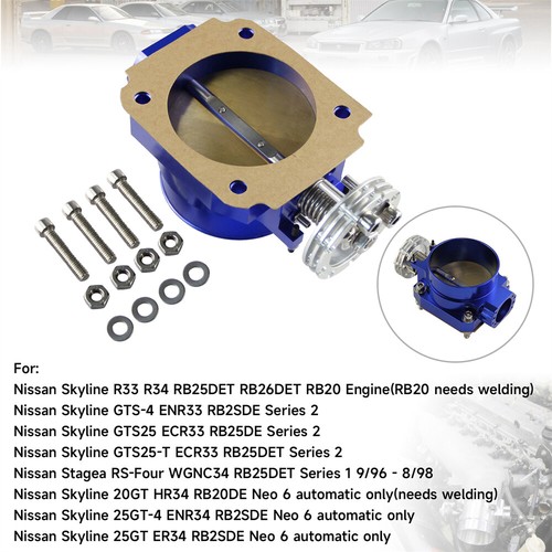 Drosselklappe Q45 85MM Für Nissan Skyline R33 R34 RB20DET RB25DET RB26DET Blau - Picture 5 of 9