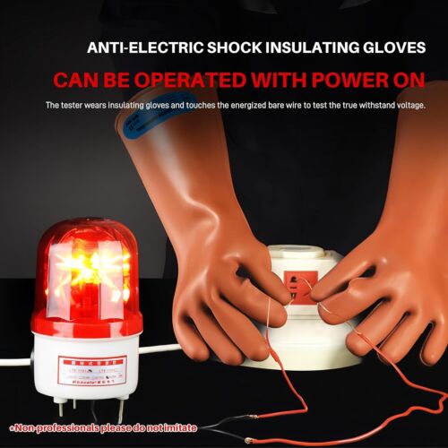 Rubber Electrical Insulated Gloves, Resistant 35kV High Voltage Electrical - Picture 3 of 7