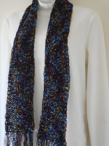 Hand Knit Scarf, Short Eyelash & thin yarn blend - Picture 2 of 25