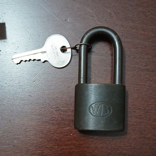 Wilson Bohannan WB Steel Keyed Padlock, Black Matte Finish, 15mm, 1 Key