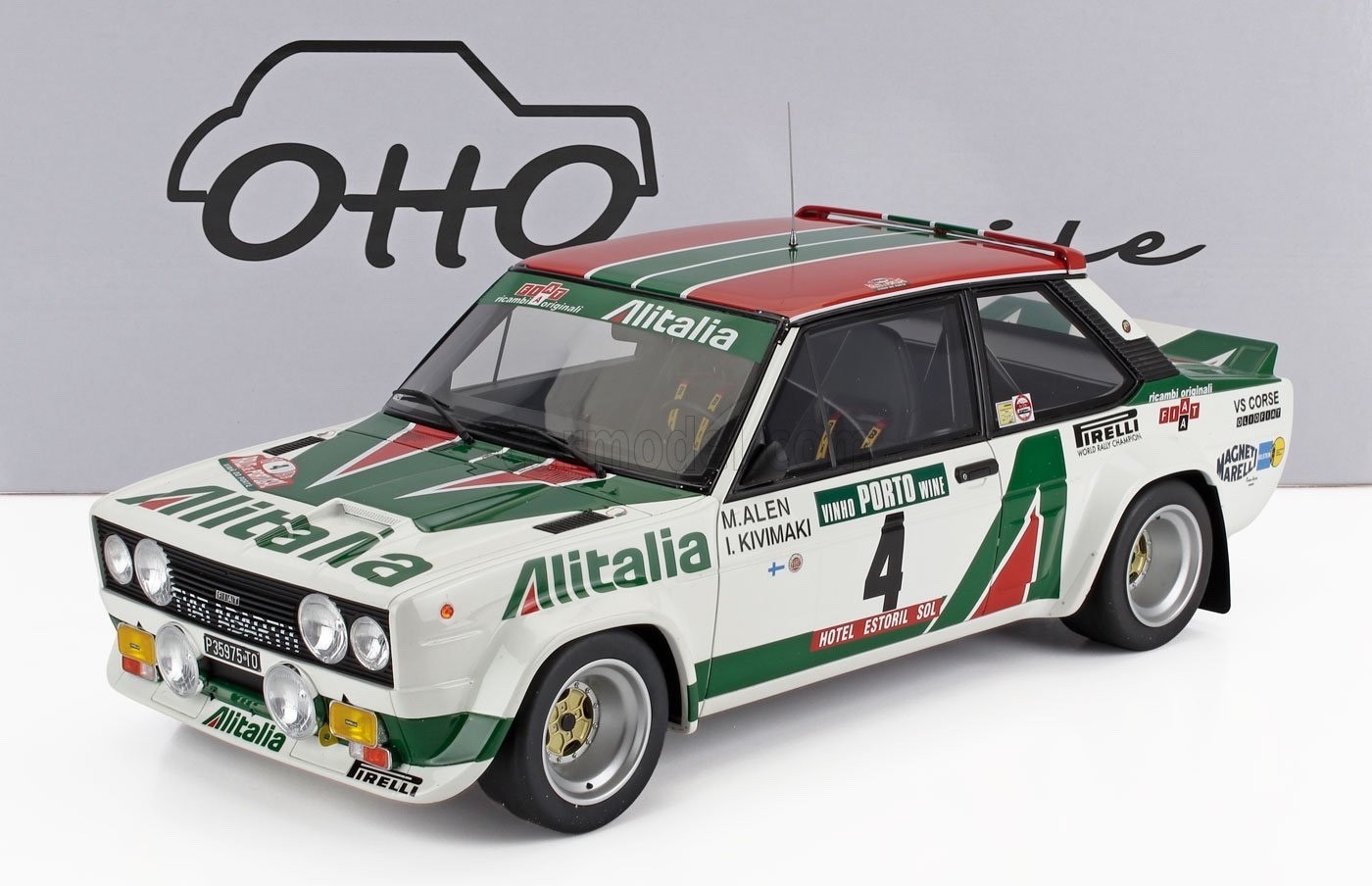 Fiat 131 Abarth #4 Alitalia Portugal 1978 Markku Alen Ottomobile G093 echelle 1/12
