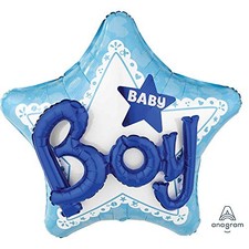 Anagram Celebrate Baby Boy Star Blue Foil Party Balloon 32"