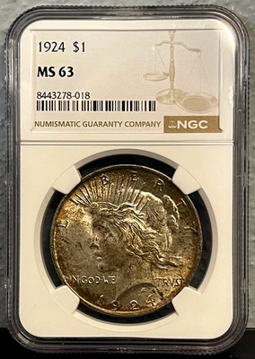 MS 63 Graded 1924 Year Peace Dollars (1921-1935) for sale | eBay