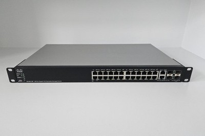 Cisco SG500-28P-K9 V04 L3 Managed Network Switch SG500-28P w/ Rack Mounts & Cord