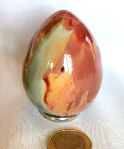 Ei aus Polychrom Jaspis, Edelstein – Kugel  – 60 * 44 mm – Kugel – Bunt