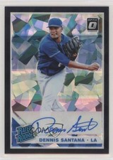 2019 Panini Donruss Optic Black Cracked Ice Prizm 1/25 Dennis Santana Auto 2l4