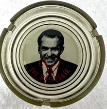 Vintage THE WATERGATE Richard NIXON HOTEL Glass Ashtray Smoking Dish 1973 RARE
