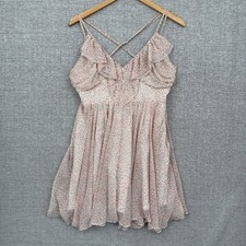 Babydoll Y2K Fairy Cottage Guess Floral Ruffle Mini Dress Spaghetti Strap Sz 6 S