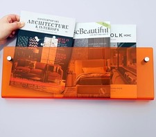 1-Pack Acrylic Magazine Holder Brochure Holder, 17" Record 17 Inch Orange