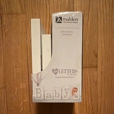 Malden Love Letters Hinged Tabletop Decor with Photo Opening, White Gray
