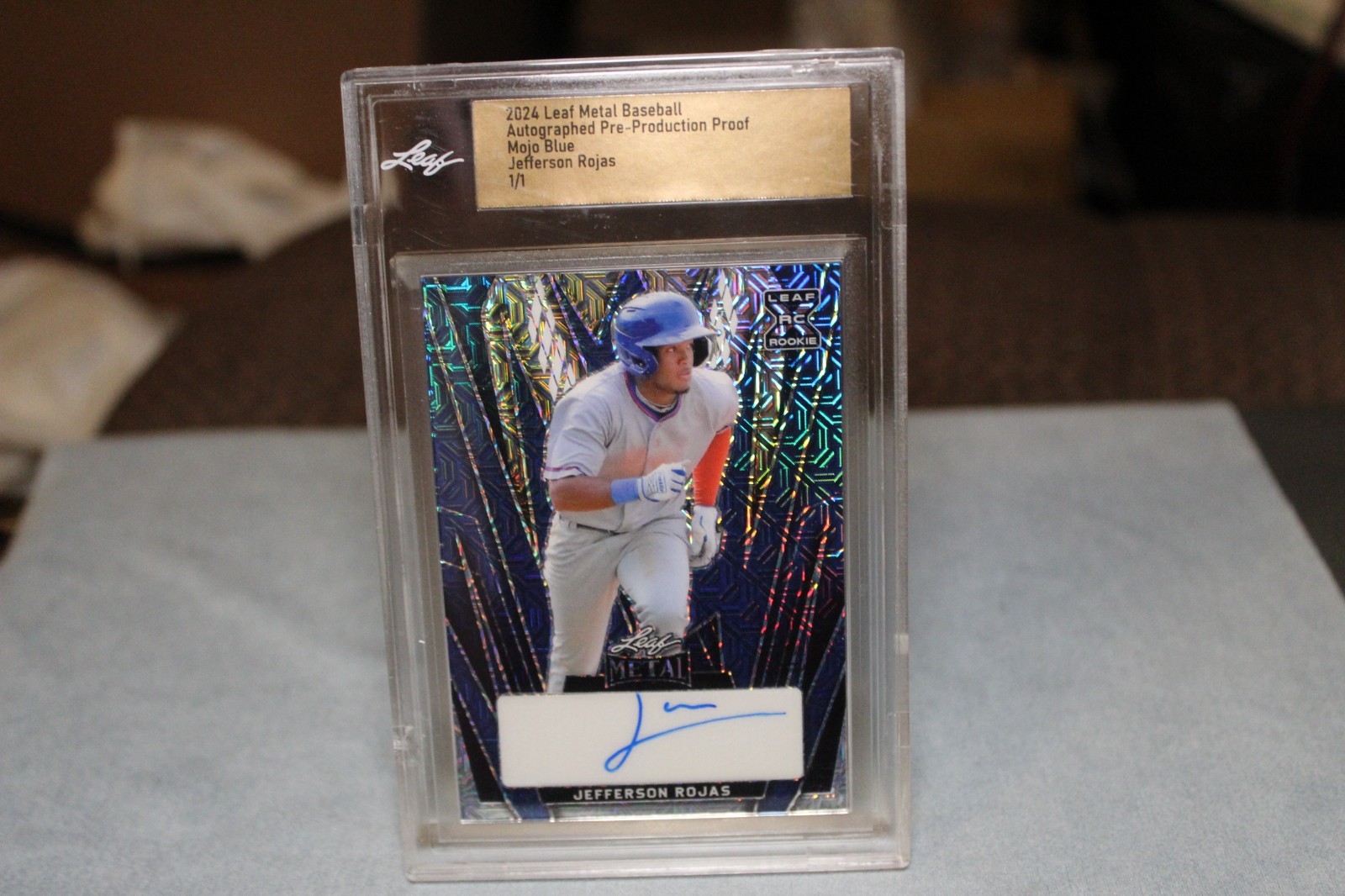 2024 Leaf Metal Blue Mojo XRC Proof Jefferson Rojas Auto Autograph RC Rookie 1/1 view 1