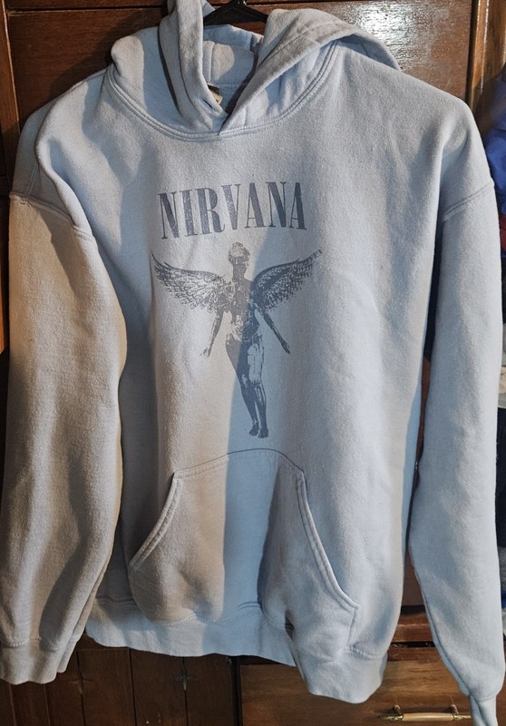 NIRVANA  Power Blue Child's Medium HOODIE 🎼🎼🎼🎸🎸🎸 Gilden Heavy Blend 