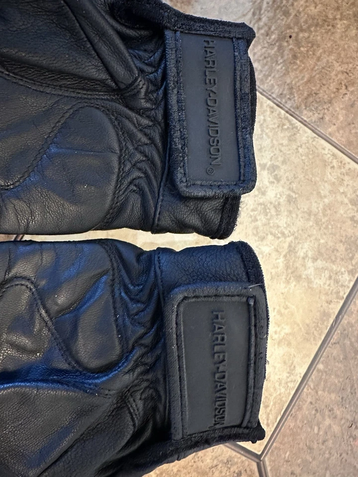 Guantes ajustables Harley Davidson para mujer M Racing de cuero negro con dedos completos Foto 3 de 4