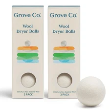 Grove Co. Wool Dryer Balls, Reusable Laundry Balls for Dryer, 100% New Zealan...