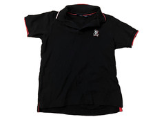 Psycho Bunny Kids Black Polo Shirt Cotton Pima Logo Trim Size M 10 12
