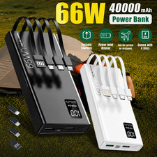 Portable 40000mAh 66W Power Bank Fast Charging PD 20W External Battery Charger