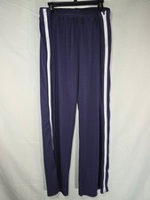 Deyeck XXL Navy Blue Track Pants White Side Zipper Athletic Jogger Pants