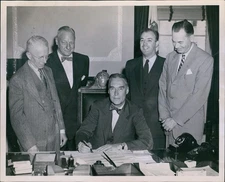 1957 Gov Herter Sign Pre-Primary Convention Bill Rep Rawson Politics 8X10 Photo