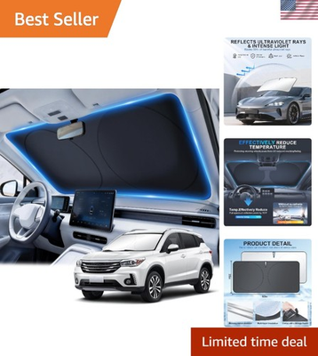 #ad Car Sun Shade Windshield Foldable Sun Car Window Shield 300T Coated Silver ... $13.99