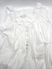 Eileen West Sleeveless Ballet Cotton White Nightgown SIZE M