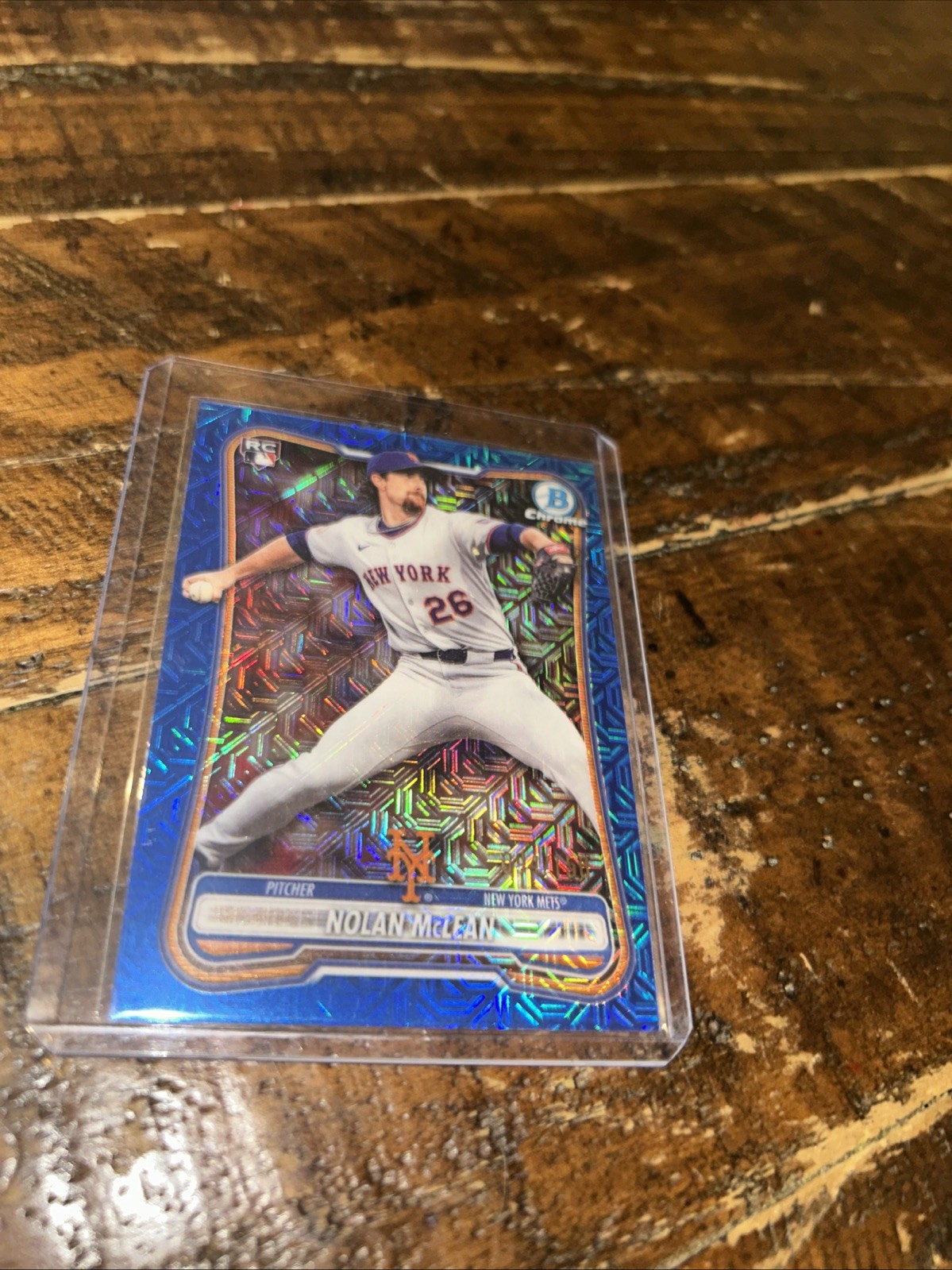 2026 Bowman Chrome Nolan McLean Blue Mojo Refractor Rookie RC #/150 Mets