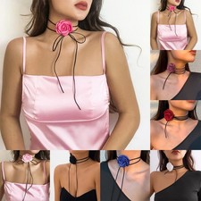 Black Roses Necklace Handmade Personalised Ladies Accessories Long Styles