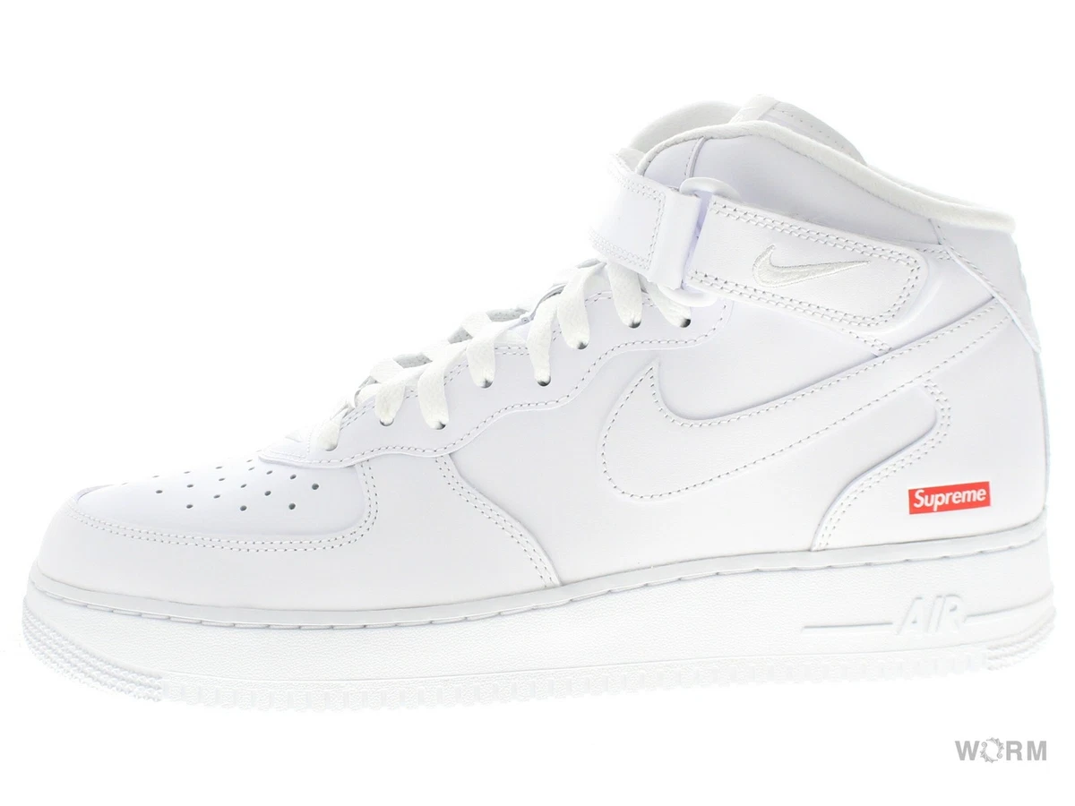 Nike Supreme x Air Force 1 Mid Box Logo - Triple White | eBay