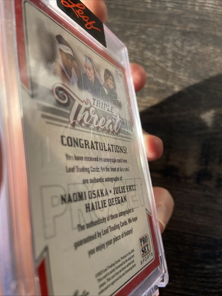 2022 Pro Set Triple Threat Naomi Osaka / Julie Ertz / Hailie Deegan Auto Foto 4 de 4