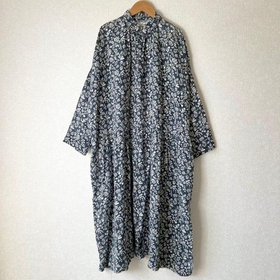 ICHI Antiquites 100% Linen Floral Pattern Shirt Dress Free Size Women's Used