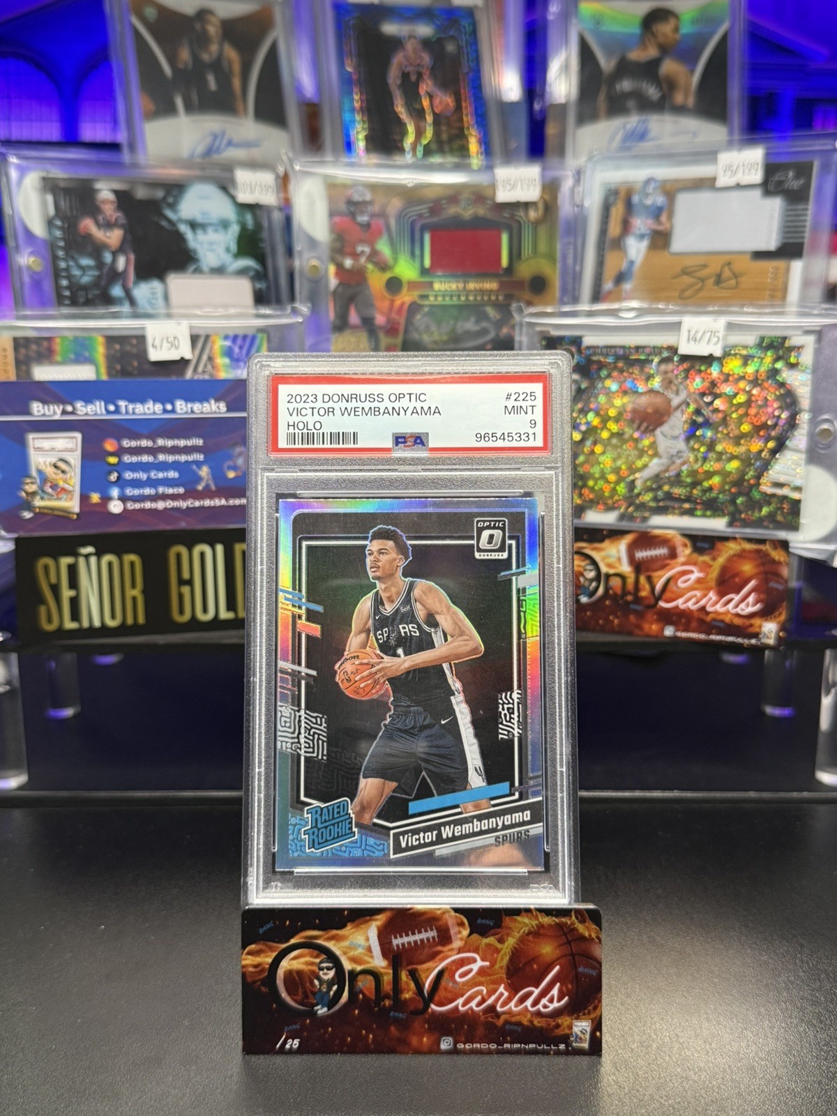 2023-24 Donruss Optic Rated Rookie Victor Wembanyama #225 Holo Prizm (RC) PSA 9